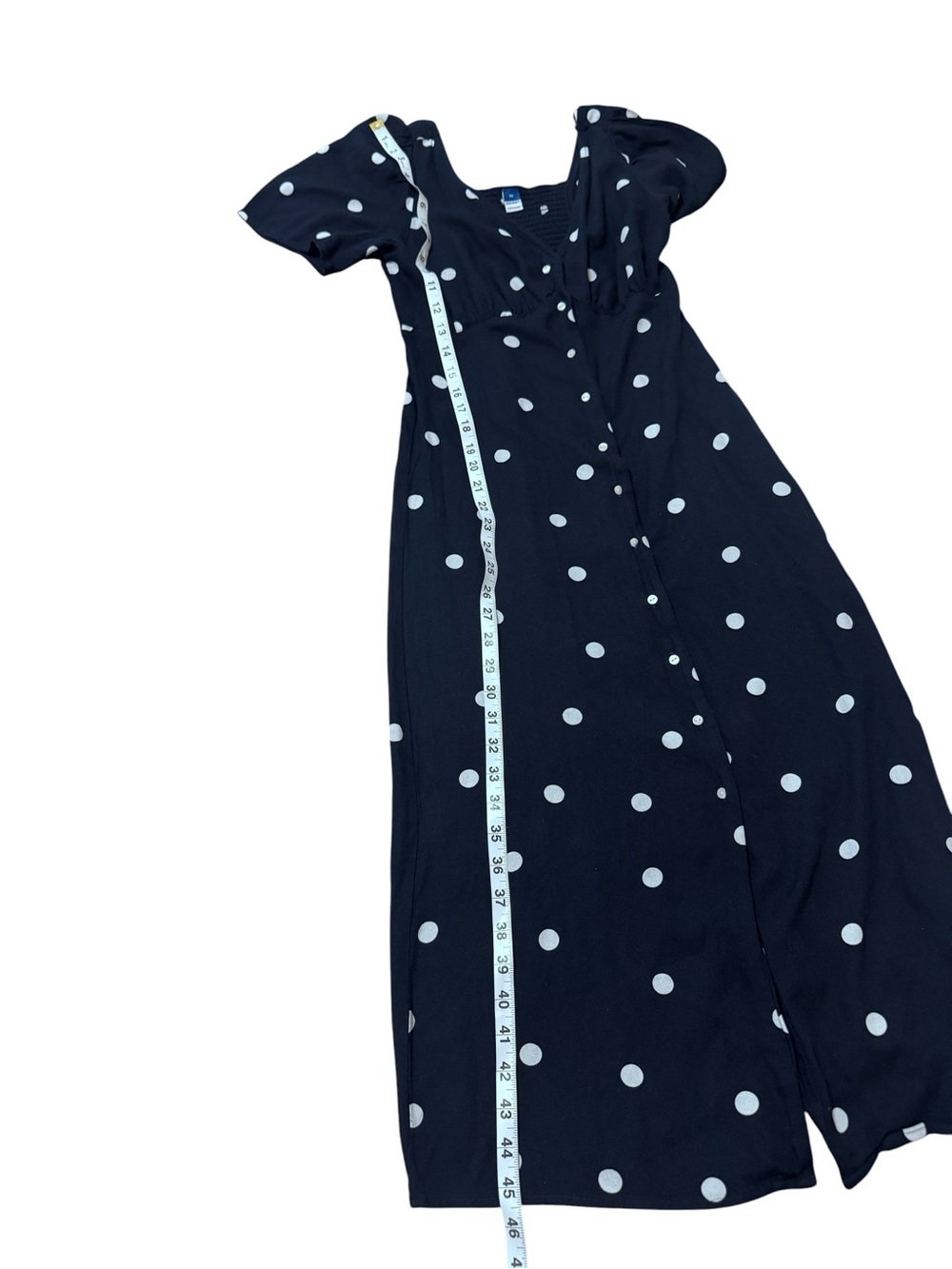 Old Navy Navy Polka Dot Button-Front Maxi Dress - Picture 3 of 7